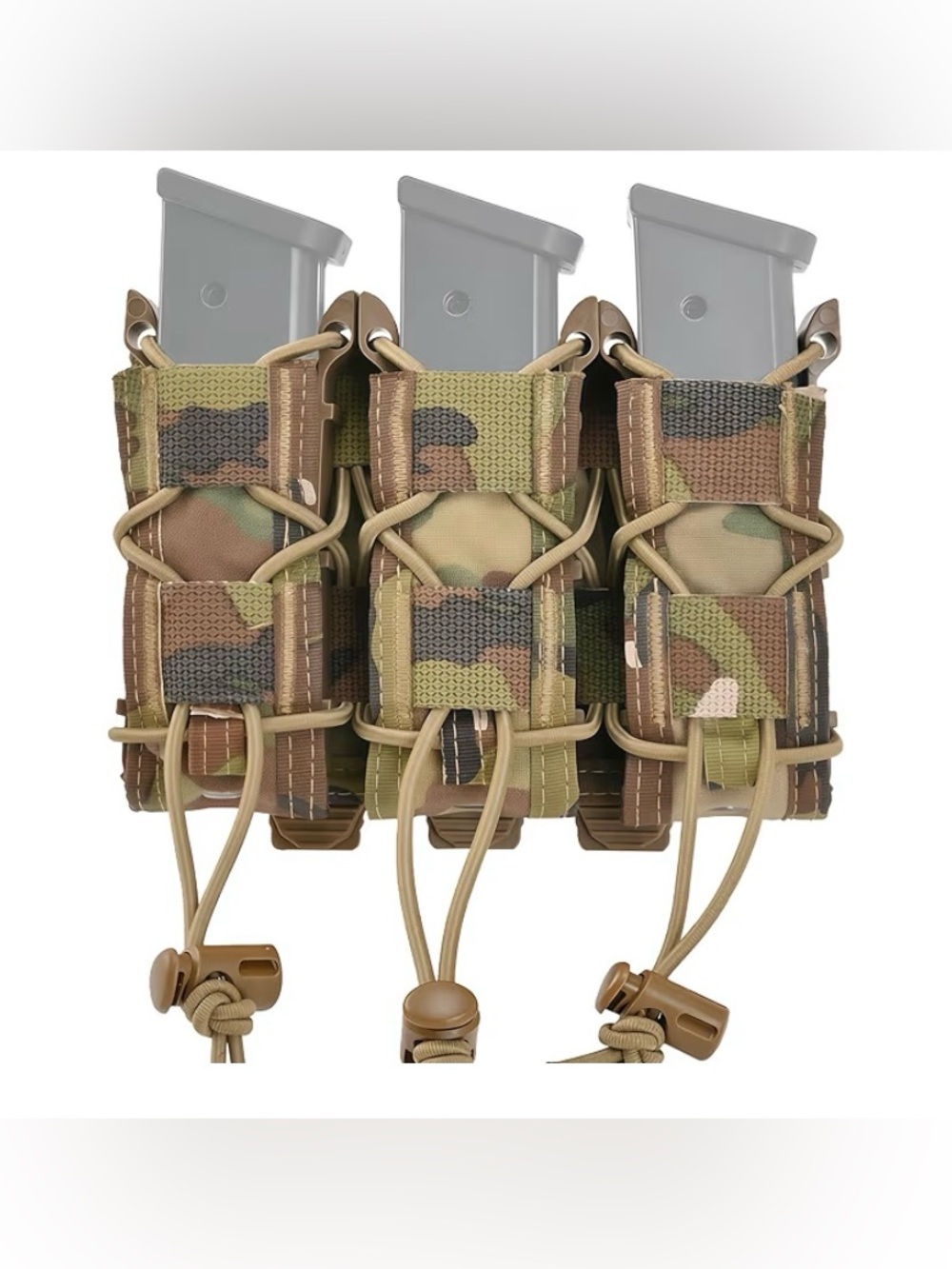 Tactical Triple Pistol Mag Pouch - MOLLE Compatible, Fits 1911 & 9mm. 2 pack/New